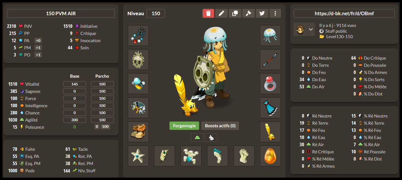 Tous les meilleurs stuff air pour DOFUS 3 Unity GUIDACTIK