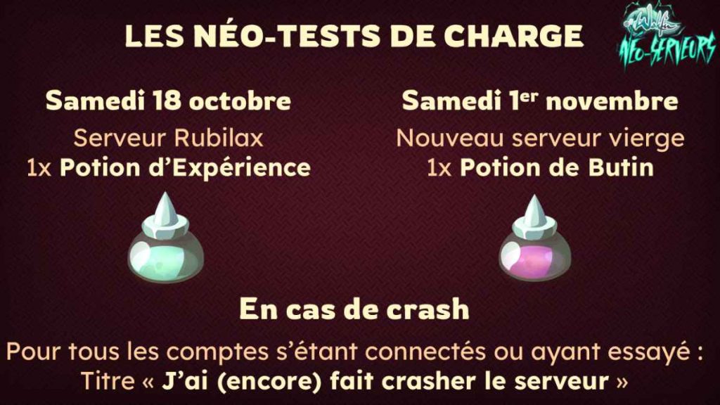 test de charge wakfu néo serveur