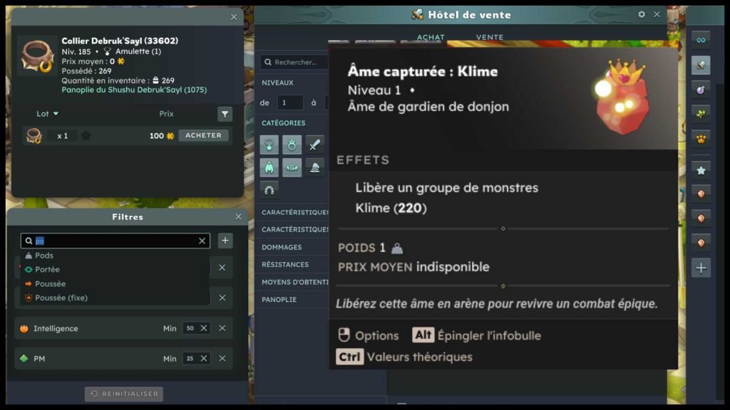 hdv filtre dofus 3.5 refonte